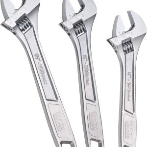 Adjustable Wrench Set. 6 in.. 8 in.. and 1 in.. Wide + Tapered Jaws